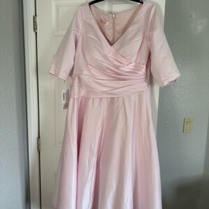 JJs house 16w mother of the bride retro dress gown sleeves pink